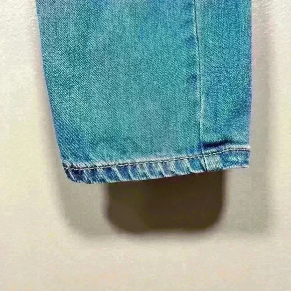 MOM JEANS High Rise Mid Wash Pleat Waistline Soft Straight Leg Women Size 4 - Picture 4 of 9